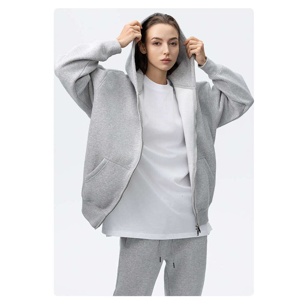 Wear Fleece Men's Double Zipper Coat Fog Home Thickened Hoodie