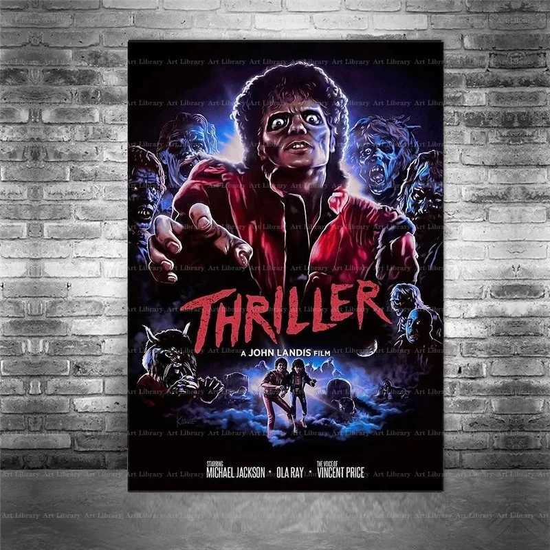 Singer Michael son Pop Music Album Poster ic Song Thriller Canvas Painting Prints Wall Pictures Home Decor GiftsC241223