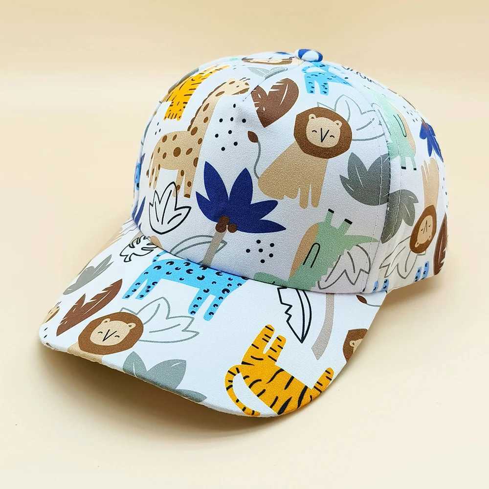 Caps Hats New Cartoon Animal Summer Baby Baseball Hat Boys and Girls Travel Sun Hat Childrens Beach Sun Hat Accessories H241223