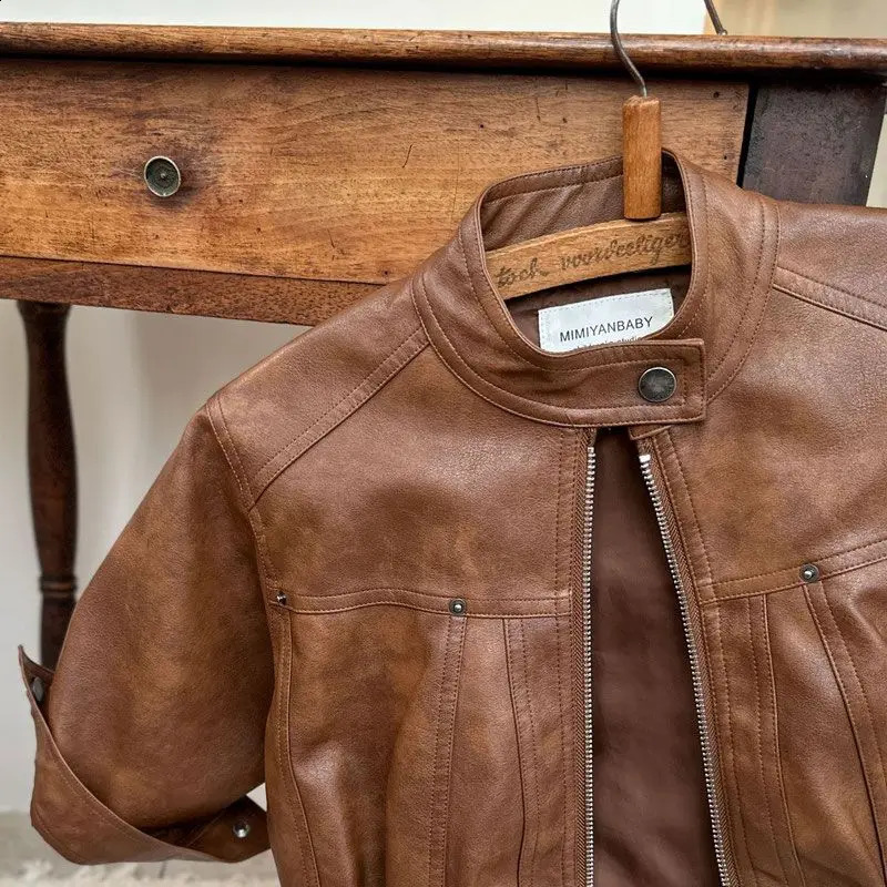 Girls Boys Black Pu Zipper Jackets Kids Baby Leather Jacket Spring Autumn Cool Coat Children Clothes Overcoats 2-9 Yrs 241223