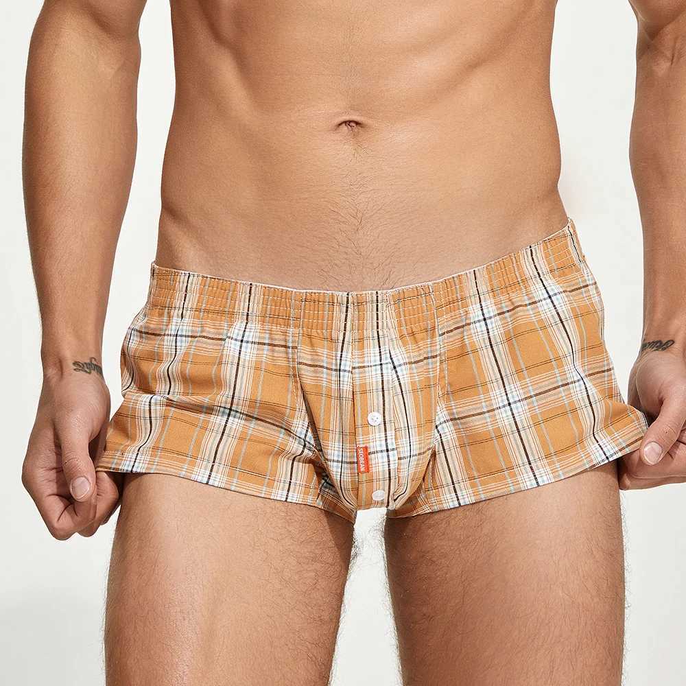 SEOBEAN Mens Cotton Casual Shorts for Home Comfort Tranx Underwear 100% Cotton Casual Shorts W241223