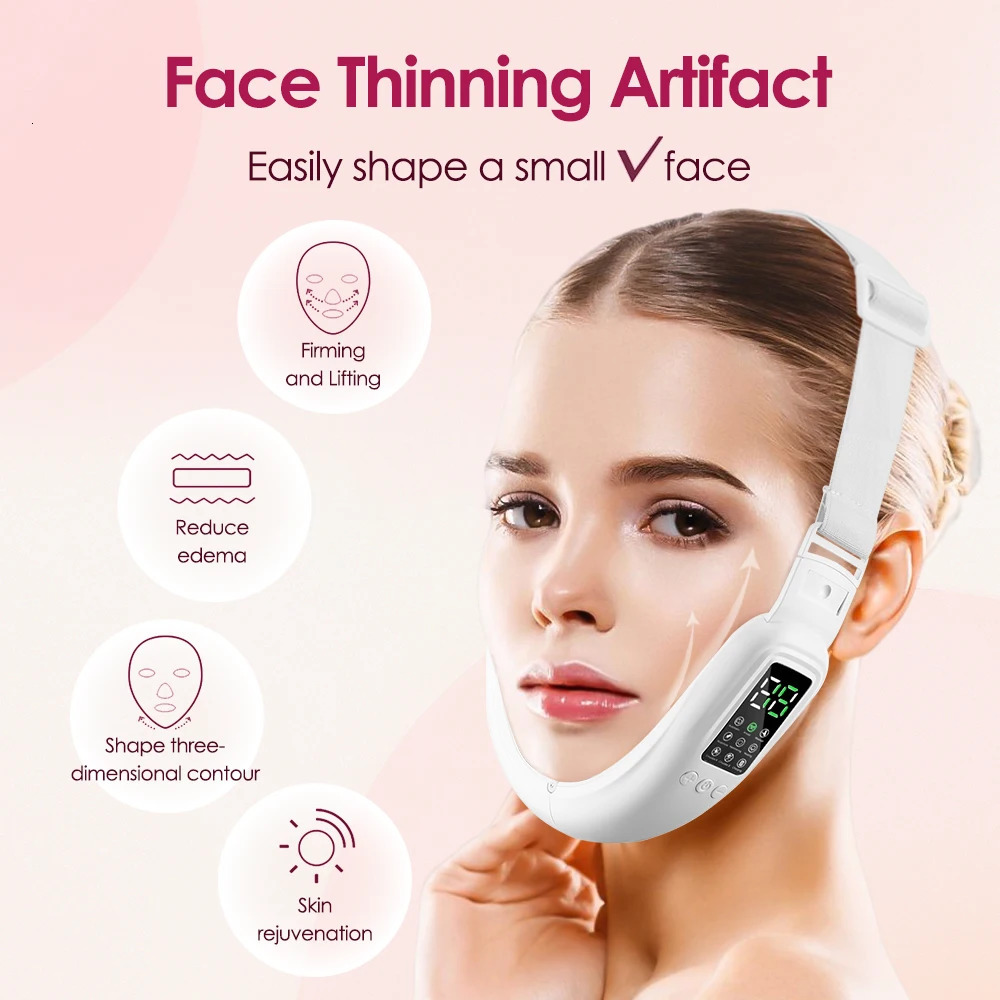 V Face Lifting Machine Electric VLine Up Lift Belt Massage Skin Firming Beauty Device Double Chin Reducer 241213