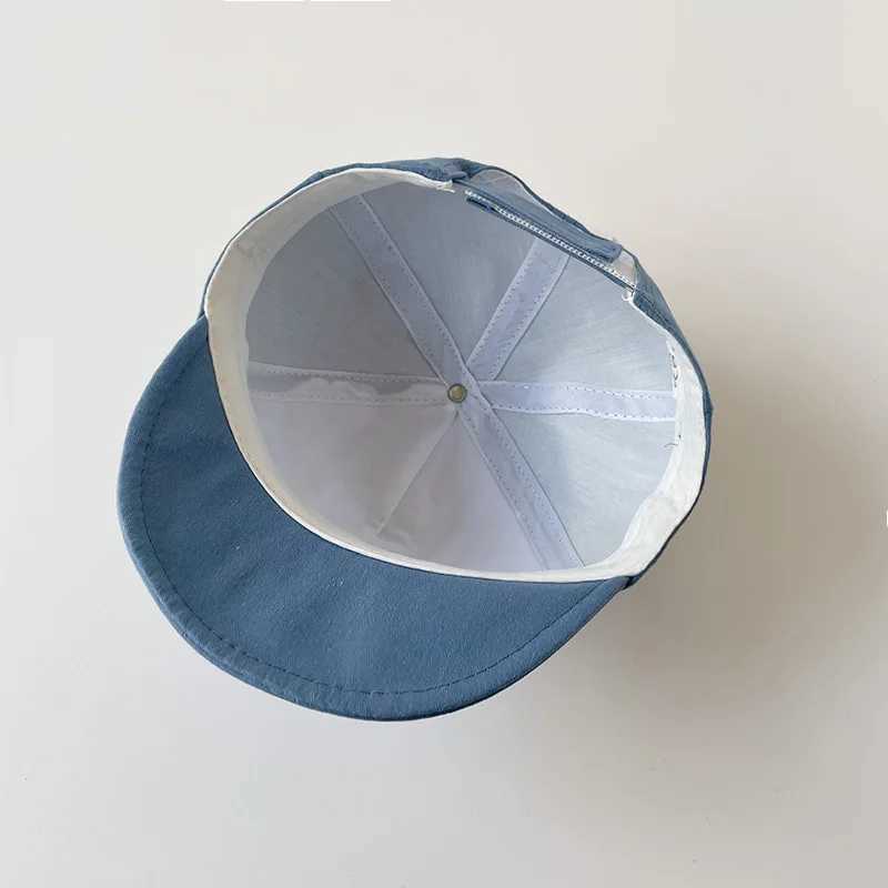 Caps Hats Cute Baby Hat Summer Soft Cotton Baby Letter Baseball Hat Solid Color Adjustable Baby Boys and Girls Short Brim Peaked Hat H241223