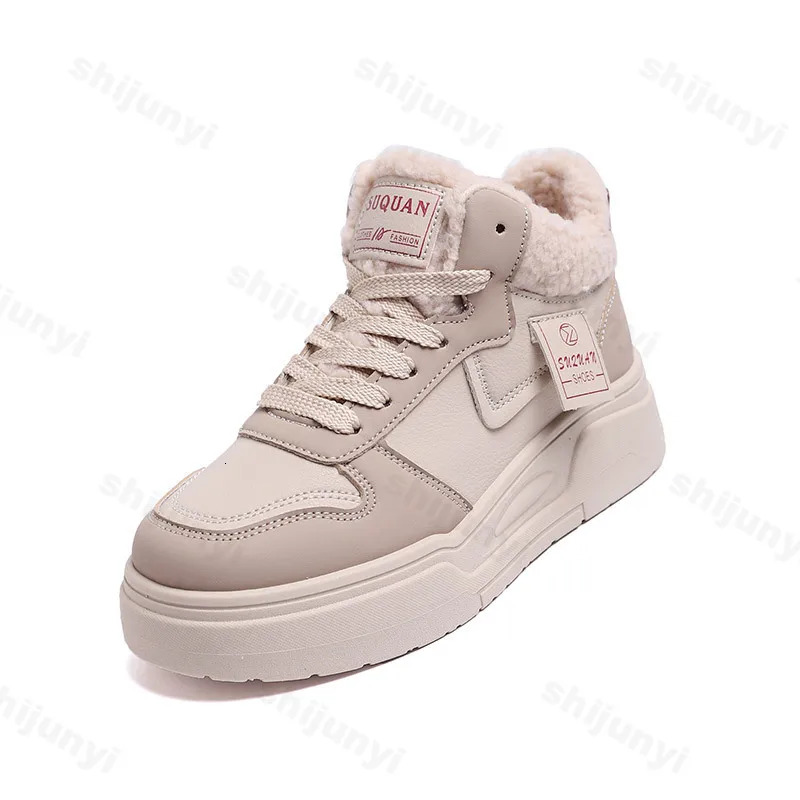 2025 new winter sports boots women's cotton shoes 2025 new lace up designer women's thick soled shoes casual high top sports shoes