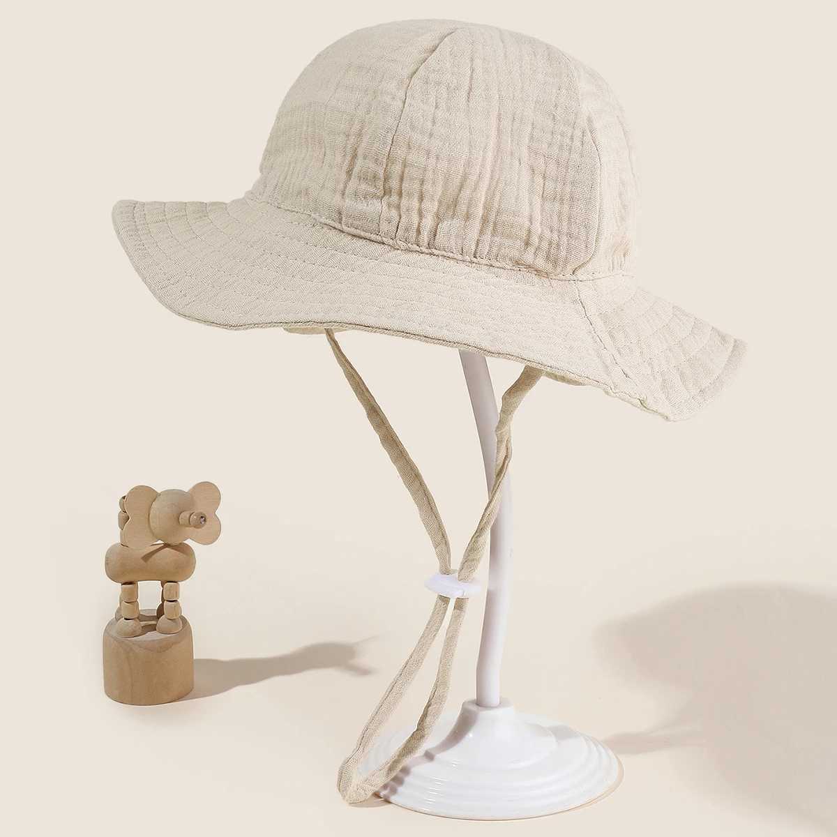 Caps Hats Baby Sun Hat Summer Sunhat Childrens Bucket Hat Girls Pure Cotton Beach Preschool Boys Hat Baby Newborn Accessories 0-12M H241223