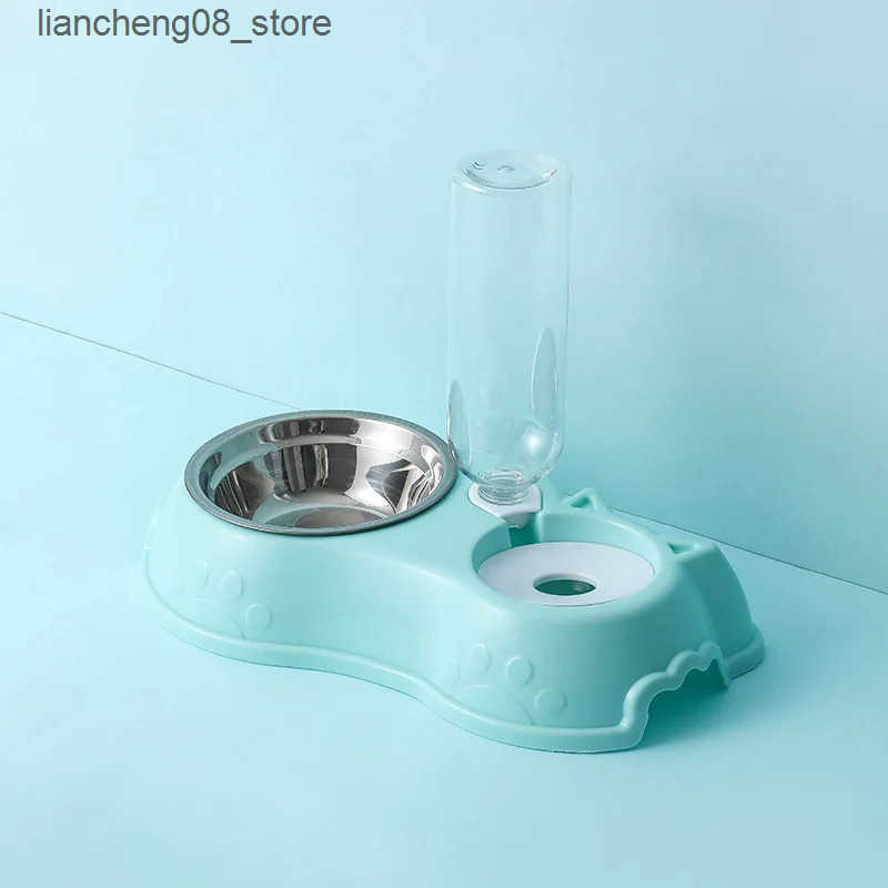 Dog Bowls Dishes Pet Cat Automatic Water Dog Cat Food with Drinking Raised Stand Double Dish Bowls for Cats Dogs Pet L240910