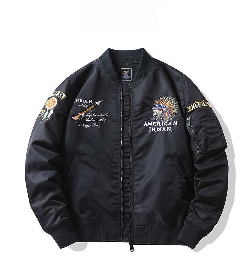 Spring and Autumn New Air Force MA1 Pilot Men's Heavy Industry Embroidered Baseball Suits, Large Size Work Jackets, Trendy