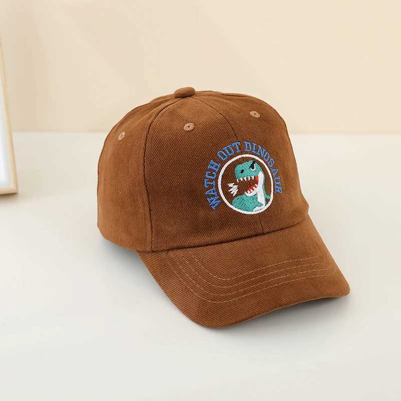 Caps Hats School Boys Baseball 2024 Summer Embroidered Dinosaur Outdoor Childrens Hat 2-8 Year Adjustable Sports Hat H241223