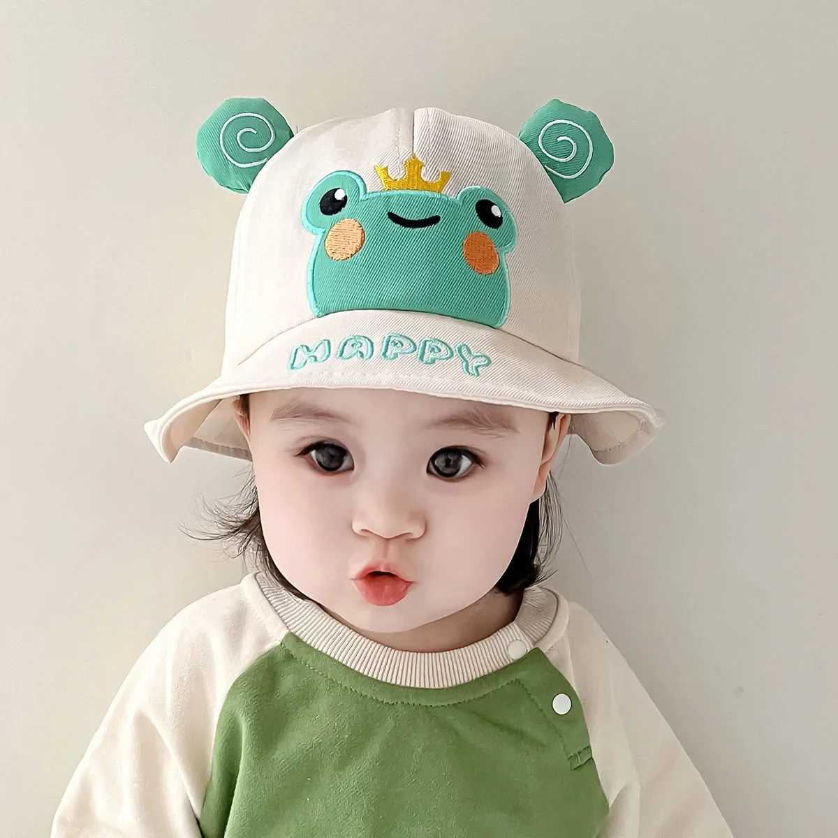 Caps Hats Baby boy sun hat children summer fisherman hat baby girl sun hat cute bear cartoon frog children bucket hat H241223