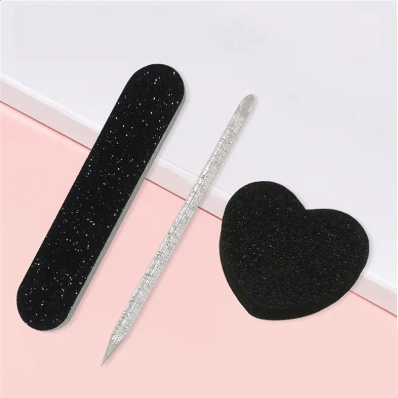 30Sets 3pcs/set Nail File Set Nail Art Crystal Dotting Pen Professional Sandpaper Cuticle r Buffer Files Manicure Tool Set 241223