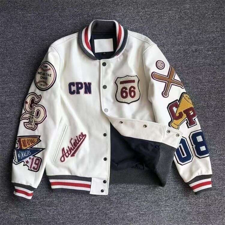 Men's Wear Loose Fitting Suit Streetwear Bomber Varsity Jackets Embroidery Pu Leather Jacket Baseball Motorcycle Coat Outerwear Winter Men Clothi
