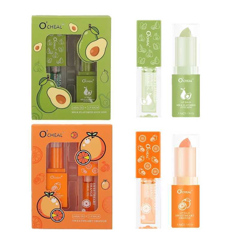 Lip Balm Lip Gloss Set PH Color Change Honey Avocado Moisturizing Long Lasting Lips Care Light Pink Lipstick Lip Tint for WomenXJ241223