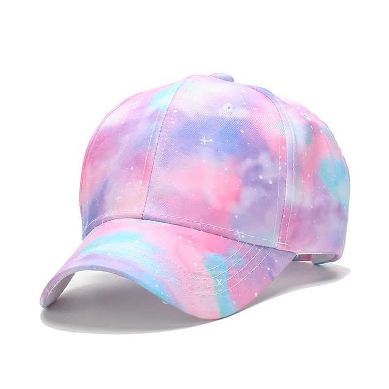 Caps Hats Summer childrens baseball cap fashionable tie dye printed snap suitable for outdoor street wear by children and girls adjustable ducktongue 