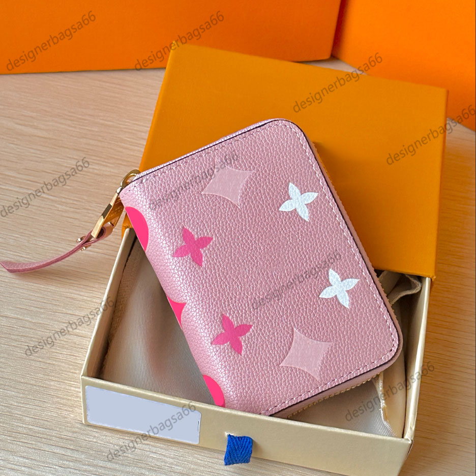2024 Lady Wallet designer bag Classic Fashion Women Zippy Short Wallets Flowers Wallet High Quality Leather Coin Purse with Box
