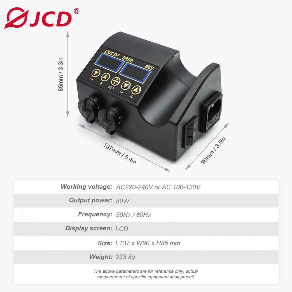 JCD 8898 Soldering Station SMD Rework Station Hot Air Gun Solder Iron Hot Air Station