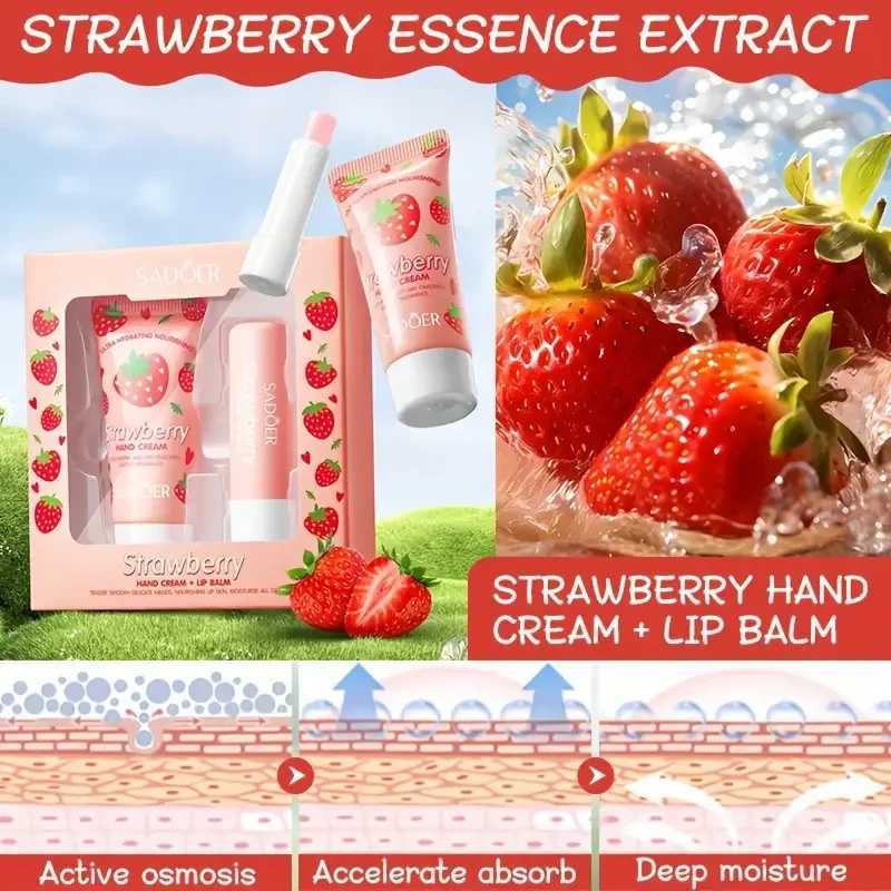 Lip Balm Hand Cream Kit Lotion gift setsMoisturizing Nourishing skin care Improving Dry Skin Lip balm Makeup CosmeticsXJ241223