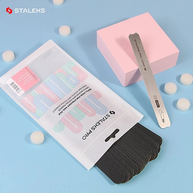 STALEKS Disposable Nail Polishing Strips Stainless Steel Double-sided Plate Nail Manicure Polishing Frosted Strip Tools 241223