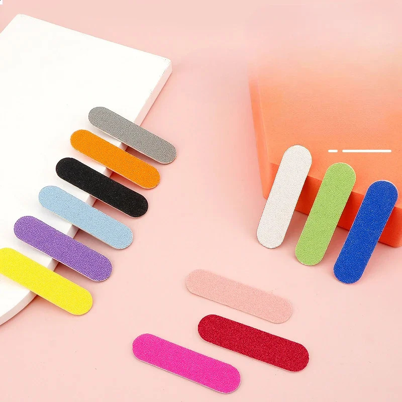 Nail Art Rubbing Strip with Both Sides Frosted Mini Colored Nail Polish Finger Wood Practice Durable Water Washing High Hardness 241223