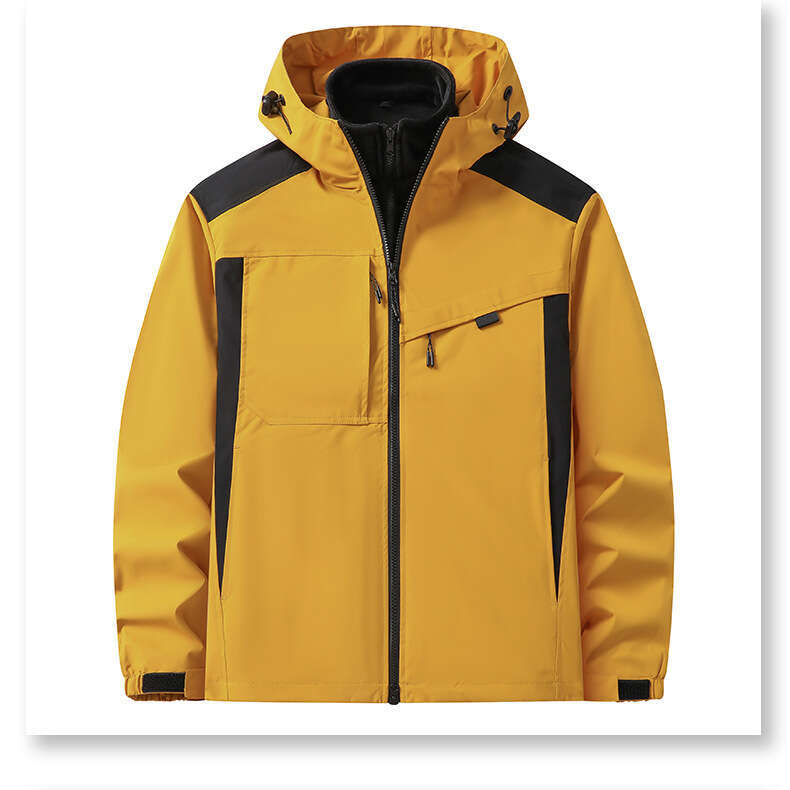 streaming waterproof windproof outdoor three in one jacket for men and women, two-piece jacket, silver fox fur