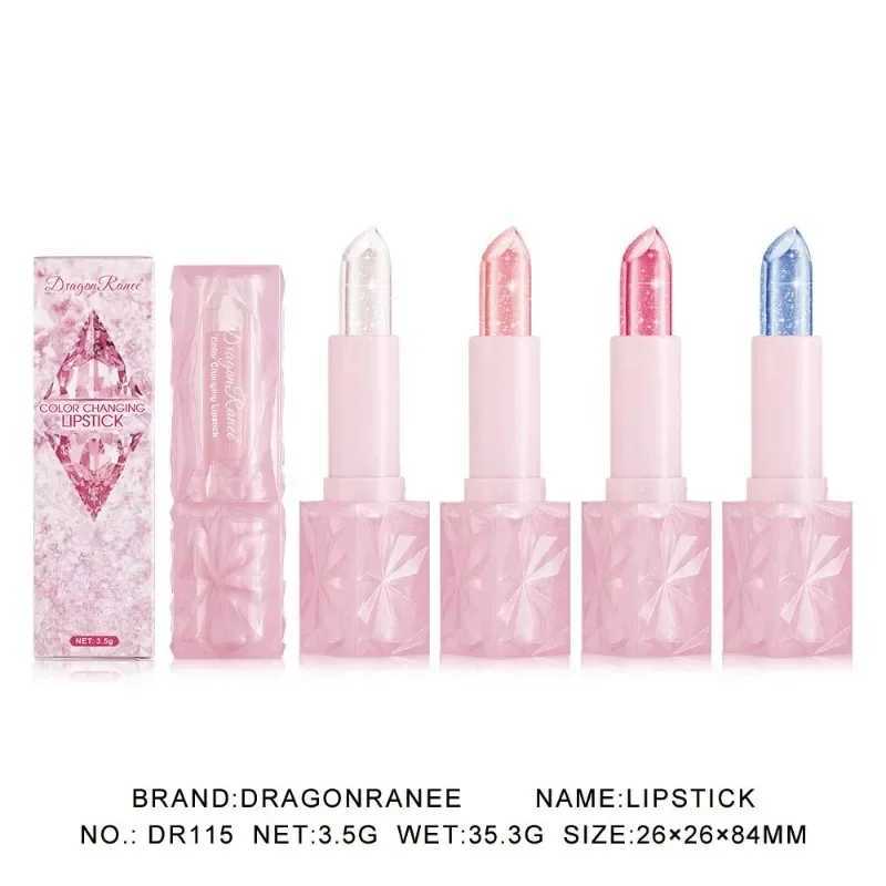 Pink Color Changing Lip Balm Lipstick Diamond Jelly Transparent Lip Gloss Lasting Moisturizing Glitter Lipsticks Nourishing LipsXJ241223
