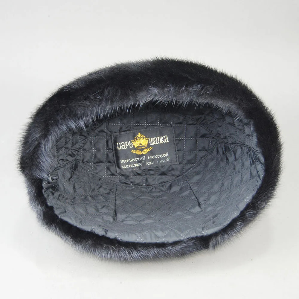 Winter Snow Ladys Cap Unisex Natural Beret Bomber Warm Windproof Luxury Women Hat Fashion Real 100% Mink Fur 241220