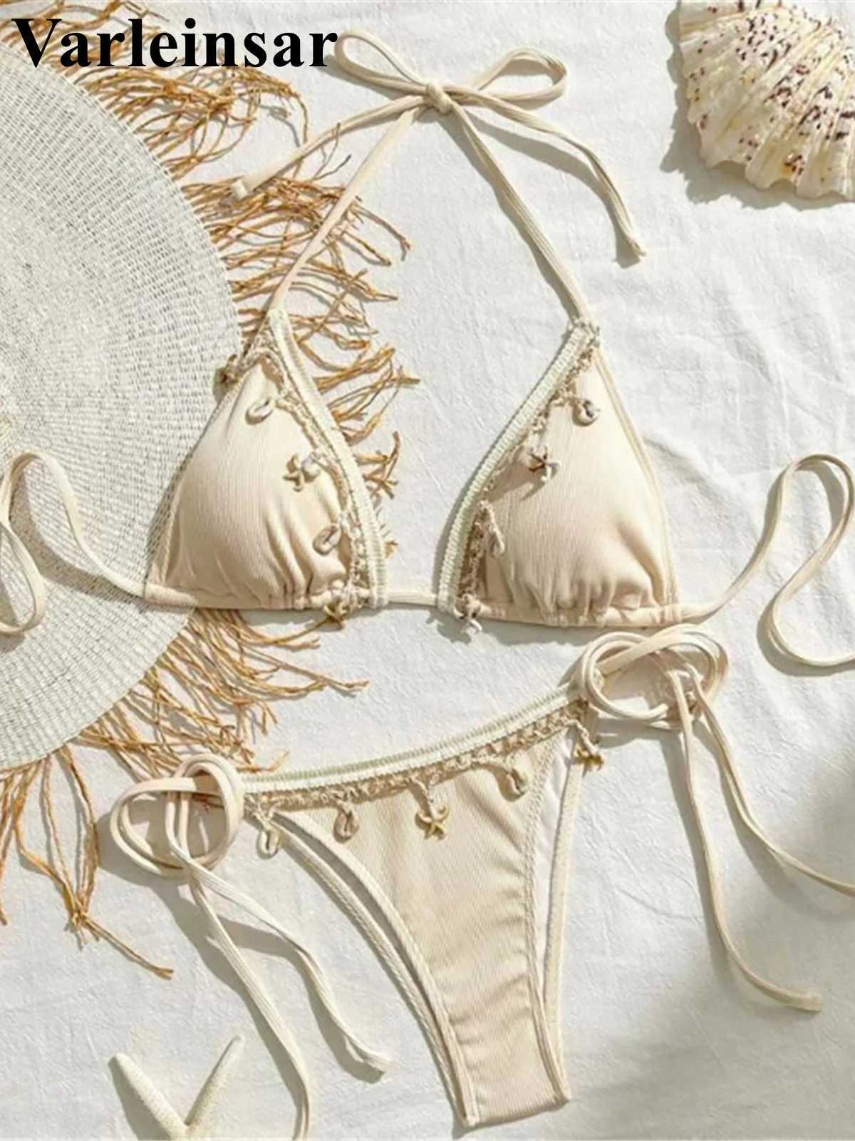 New Splicing Halter Strappy Brazilian Bikini Women Swimwear Female Swimsuit Two-pieces Bikini set Bather Bathing Suit Swim V6024XJ241223