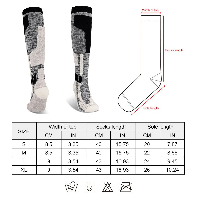 DAY WOLF Merino Wool Skiing Socks High Quality Professional Mens/Womens Outdoor Hiking Socks Thick Wool Hoop Warm Knee High Socks 241219