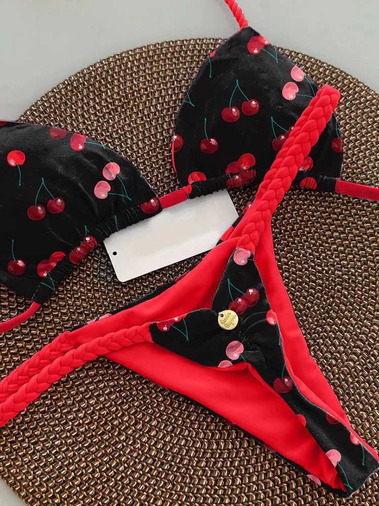 Women New Summer Bikinis Set Sexy Split Print Swimwear Fashion Beach Holiday Bikini 2 Piece Set Brazilian Beach Swimsuit BikinisXJ241223