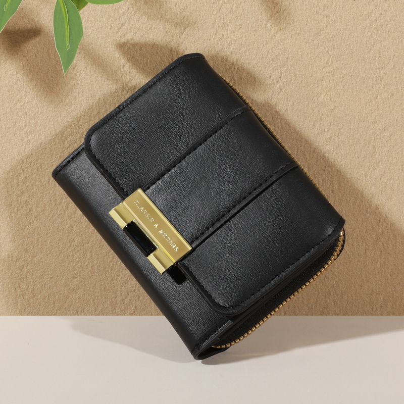 Women's Short Style New Korean Edition Simple And Fashionable Zero Wallet Buckle Zipper Multi Card Bag Small Squ
