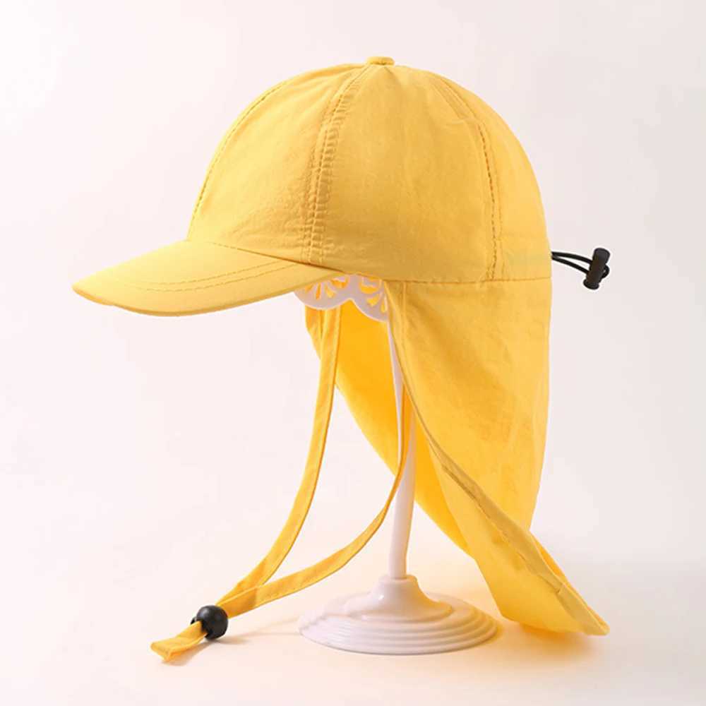 Caps Hats Cotton neck flip cap boys beach hat sun protection hat quick drying childrens swimming hat 3-10 years old H241223