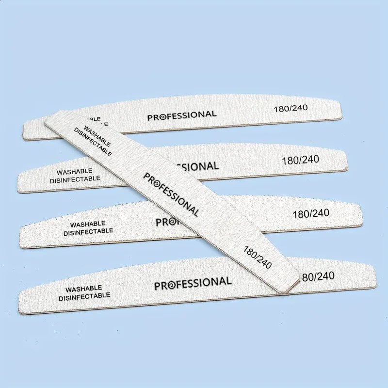 5 pcs Top selling double-sided nail file half moon shaped diamond shaped oval nail tool for nail trimming Rubbing strips 241223