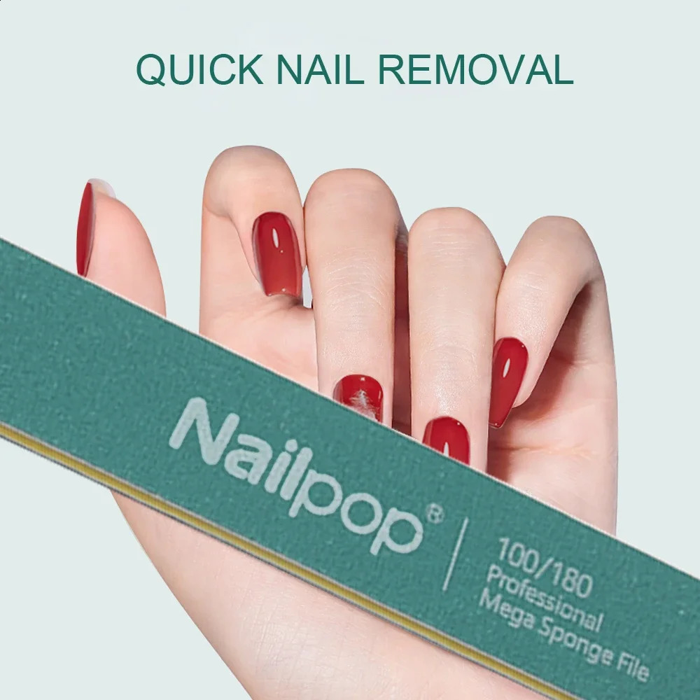 Nailpop 10pcs Double Side Nail File 100/180 Grit Professional Manicure Pedicure Buffering Tool and Nail Buffering Reusable Files 241223