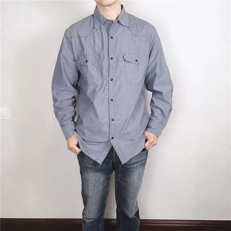M12221 Washed Cotton Men's Casual Shirt Summer Plus Size Shirt