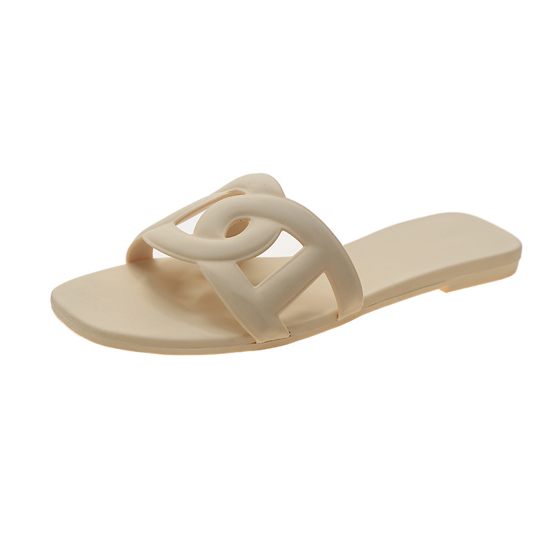 home slippers female summer net red pig nose jelly slippers outside the beach flat flip-flops manufacturers direct sales 2025 colorful shoes