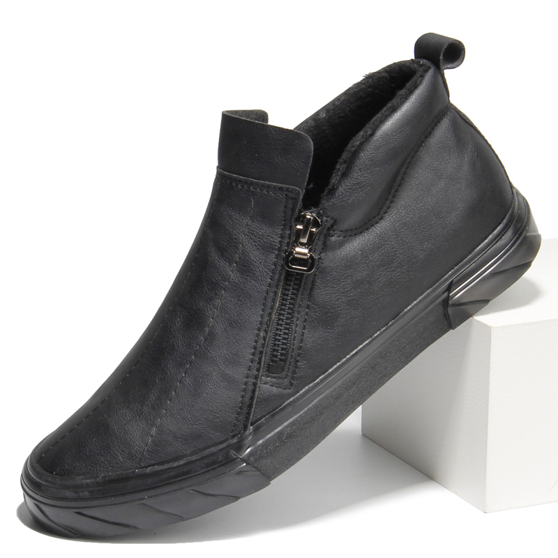 2025 Casual Italian Men Winter Warm Loafers Moccasins Breathable Slip on Black Driving Shoes Plus Size 38-46