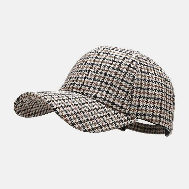 Unisex Luxury Brand Brown Hound Stone Mens Baseball Hat UK Plaid Designer Hat Bone Truck Hat Casquette Homme Z241222