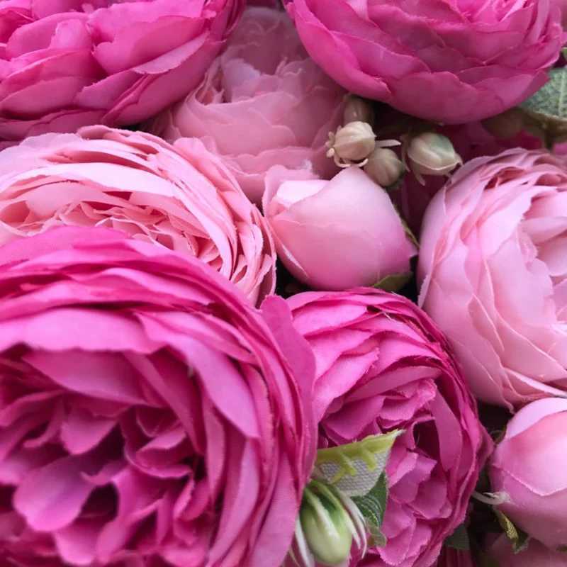 Silk Rose Peony Artificial Flower Beautiful Bouquet Used for Wedding Party Home Decoration Fake Flower M241223