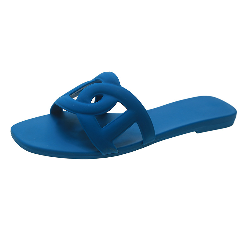 home slippers female summer net red pig nose jelly slippers outside the beach flat flip-flops manufacturers direct sales 2025 colorful shoes