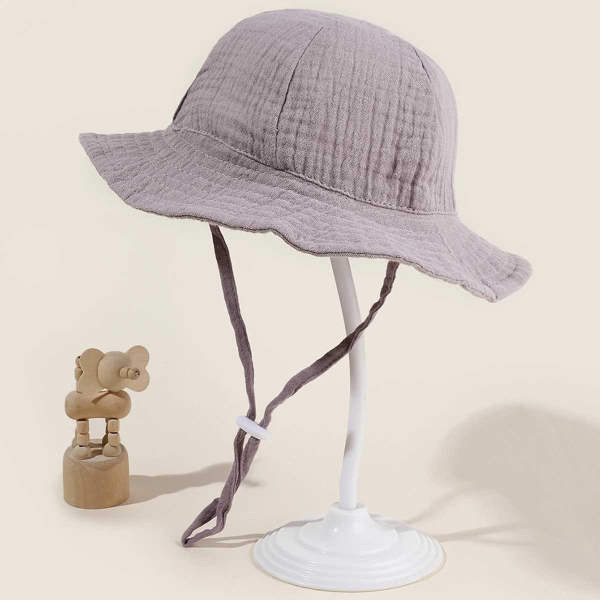 Caps Hats Baby Sun Hat Summer Sunhat Childrens Bucket Hat Girls Pure Cotton Beach Preschool Boys Hat Baby Newborn Accessories 0-12M H241223