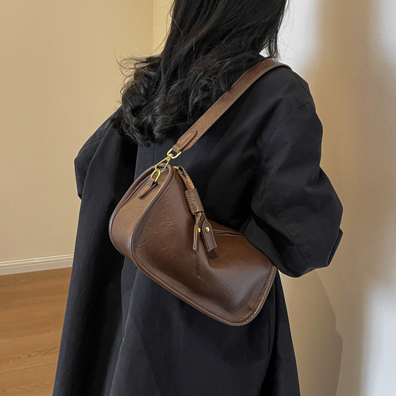 New Designer High-end Fashionable Women's Bag Multifunctional Bag Meilad Bag Wide Shoulder Strap Bag Solid Color Bag