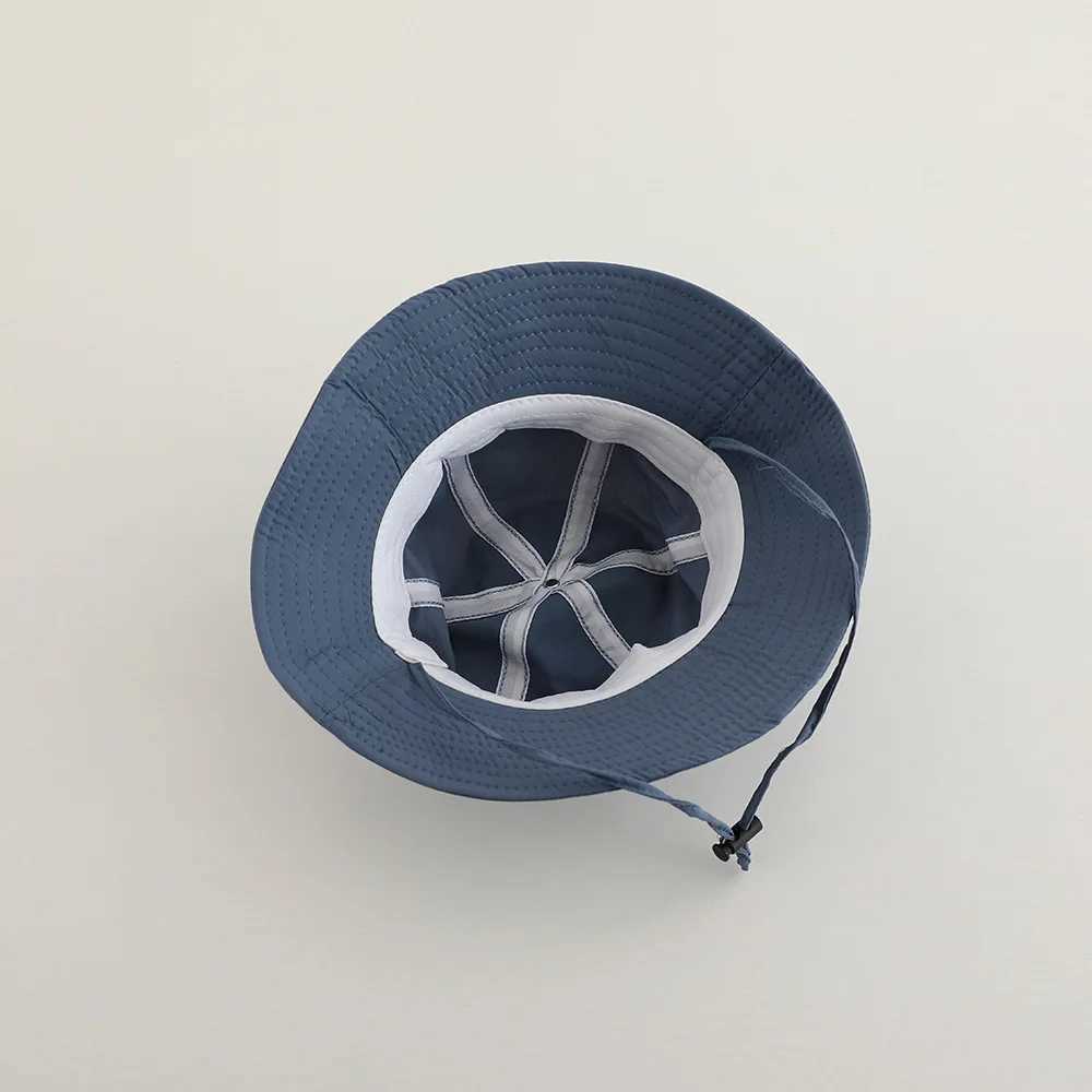 Caps Hats Summer Childrens Bucket Hat Solid Color Boys and Girls Sun Sunshade Hat Outdoor Fashion Beach Childrens Fishermans Hat H241223