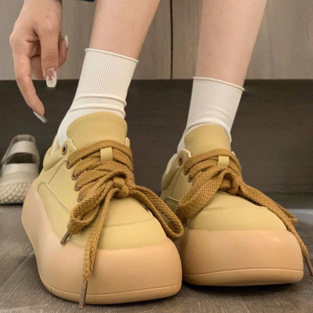 White Ddmywed Little Women S Doll Autumn New Item Leather Top Big Toe Bread Casual Thick Soled Board Shoes Lightweight And Comfortable Chinese Brand F