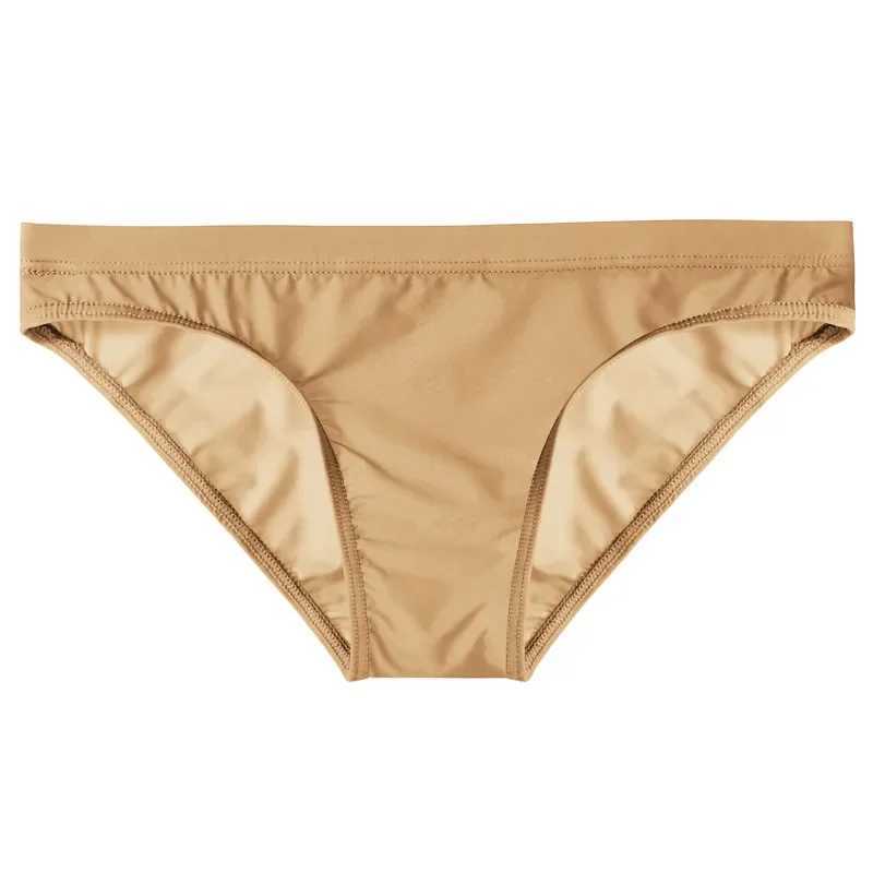 Mens sexy ice silk fabric low waist transparent bikini underwear ultra-thin soft underwear elastic breathable thong W241223