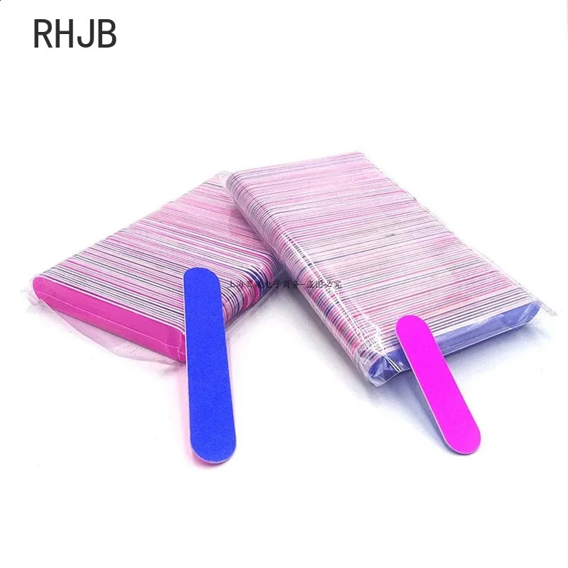 100Pcs/Lot Double Side Disposable Mini Wooden Nail FileGrinding Polishing Buffer Strips Manicure Care ToolsSize 8.5/5x1.3cm 241223