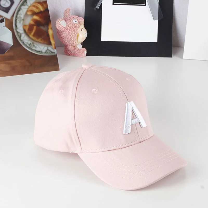 Caps Hats Summer Embroidered Letter Childrens Baseball Hat Solid Color Baby Girl Boy Sun Sunshade Hat Childrens Adjustable Snap Hip Hop Hat H241223