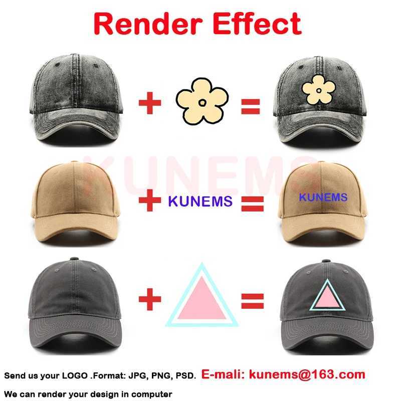 Caps Hats KUNEMS custom snap cap splicing color embroidery hip-hop cap for men and women DIY design printing cap unisex wholesale H241223