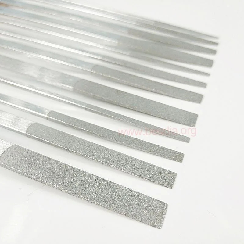 Diamond polishing files set 12Pcs CF-400 Ultra Thin Flat Shaped File DIY Hand Tools 180mm Grit 150# 200# 400# for metal Ceramic 241223