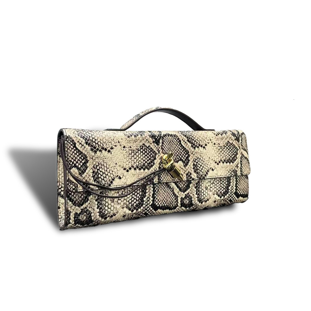 2025S designer snake skin pattern handmade woven fashionable high end niche dinner baguette single shoulder women bag - view 4