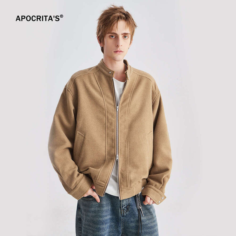 Wear | Men's Woolen Coat Autumn/Winter New Style High end Trendy Versatile Loose Zipper Casual Jacket