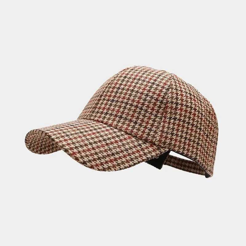 Unisex Luxury Brand Brown Hound Stone Mens Baseball Hat UK Plaid Designer Hat Bone Truck Hat Casquette Homme Z241222